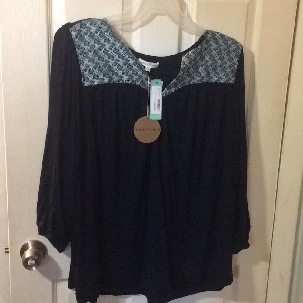 Honey Punch Lise Embroidery Detail Knit Top